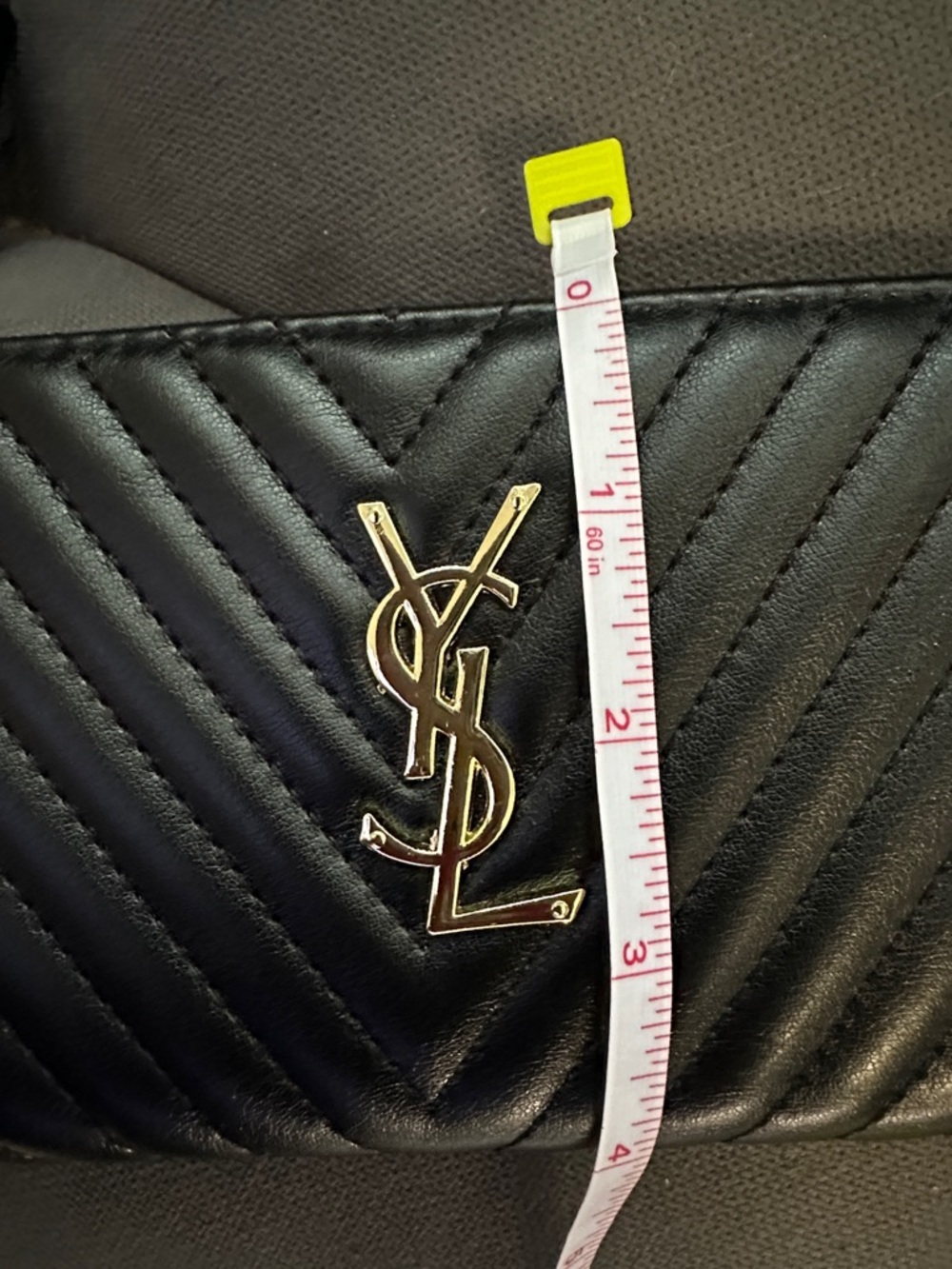 Saint Laurent Black Chevron Quilted Zip-Around Wallet with Gold YSL Emblem - Picture 8 of 9